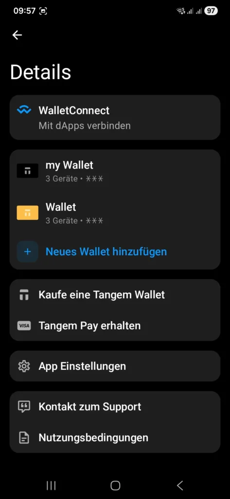 Tangem Pay Aktivierung in Deutschland in der App möglich