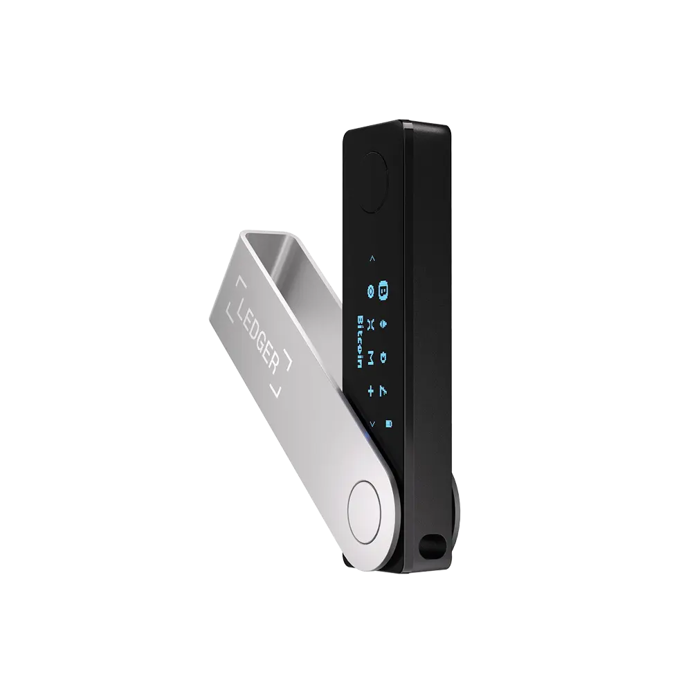 Ledger Nano X Display mit Bitcoin-App – Transaktionsbestätigung über Bluetooth