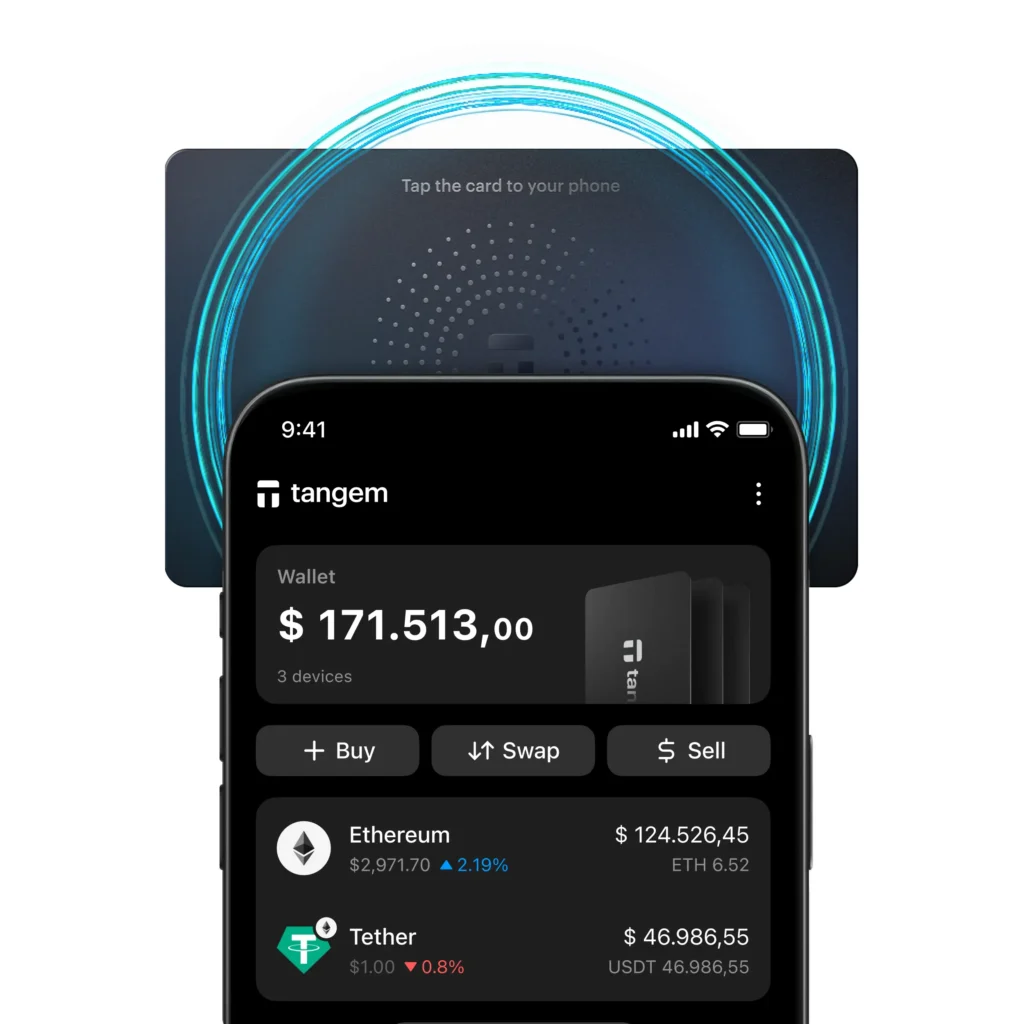 Tangem Wallet App mit NFC-Karte – Verwaltung von Bitcoin und Ethereum per Smartphone