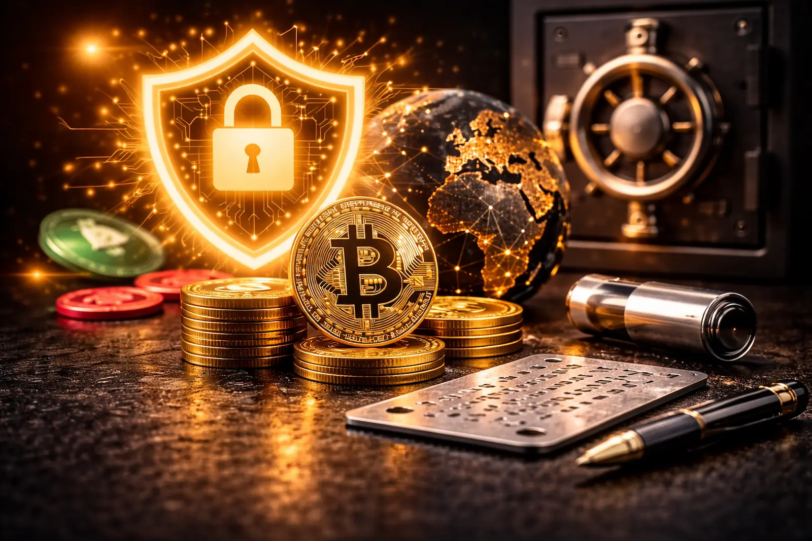 Symbolbild für Krypto-Sicherheit und sichere Verwahrung im Trezor-Model-T-Artikel